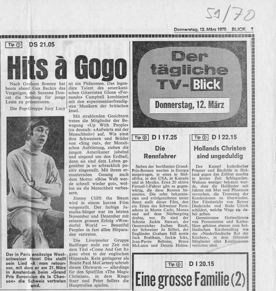  Eric Bachmann Fotoarchiv, Hits à Gogo