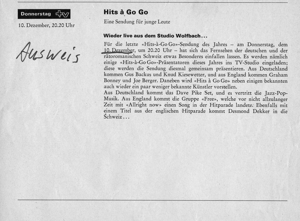  Eric Bachmann Fotoarchiv, Hits à Gogo